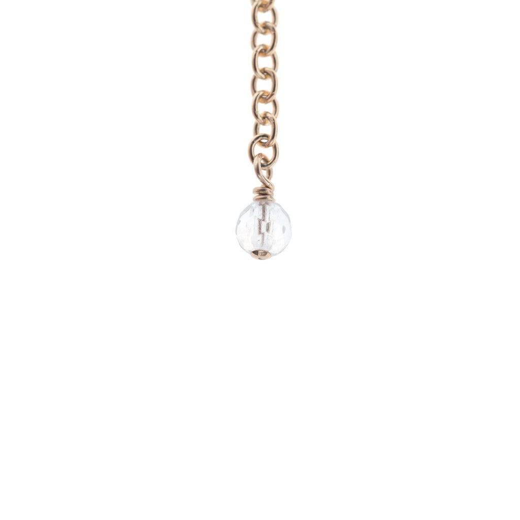 6. Close-up of clear rock crystal on gold-plated silver chain from New Vintage by Kriss anklet