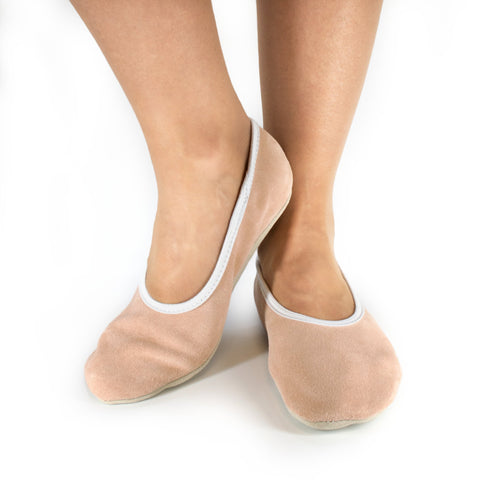 1. Women's nude barefoot slippers by Hip-Hop, shown worn with a focus on comfort and natural toe splay