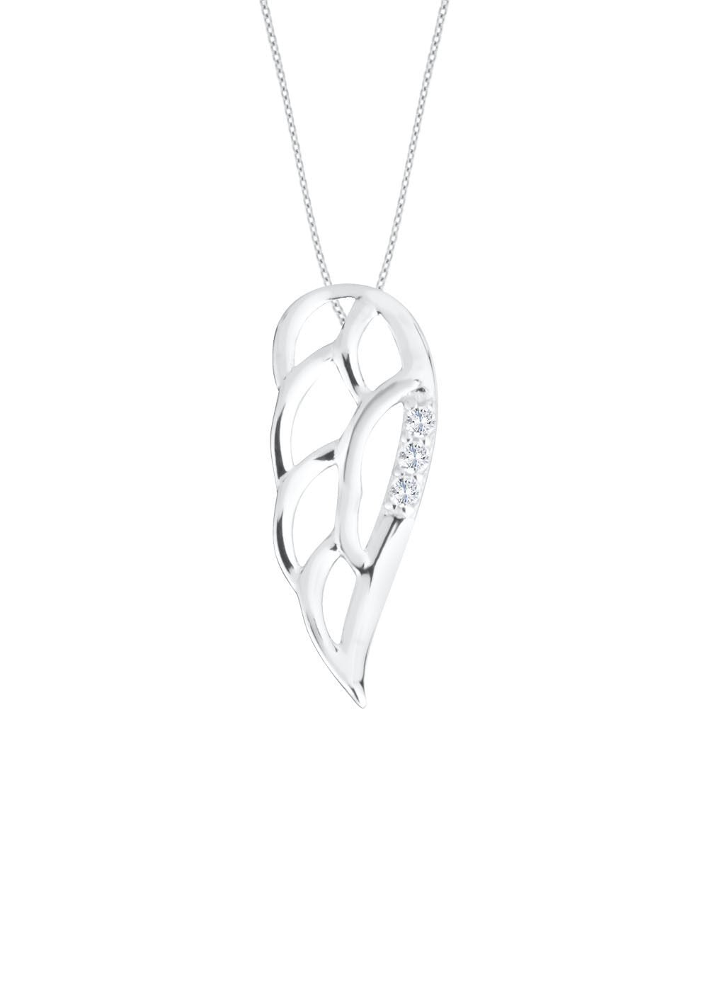 4. Dondella Jewellery Gift Set Wings pendant in rhodium plated sterling silver with zircon stones, shown in studio
