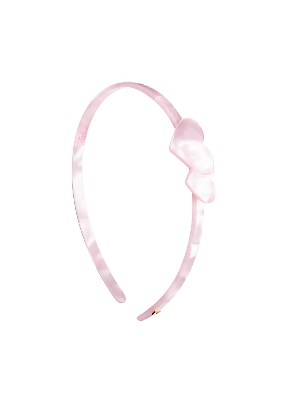 1. Kids' pink heart headband by Dondella, made from bioplastic, shown in studio