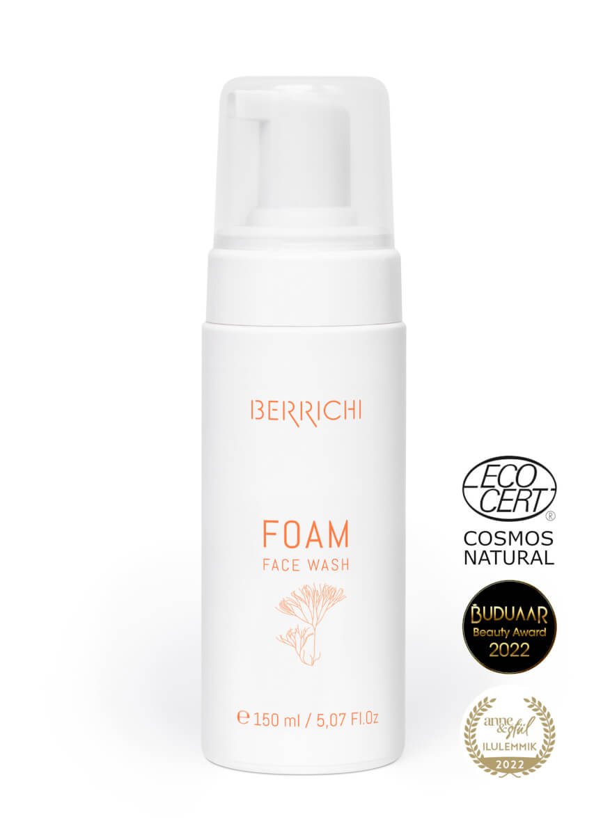 2. Berrichi Facial Cleansing Foam bottle with Ecocert and beauty awards, 150ml