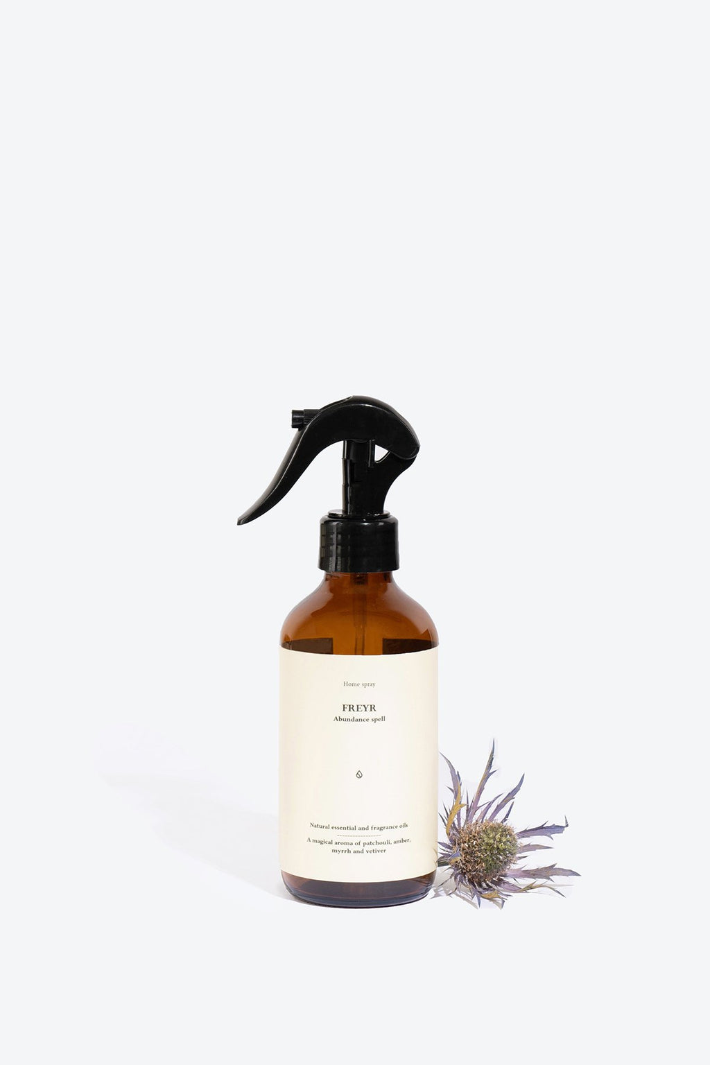 2. Smells Like Spells Perfumed Home Spray FREYR, 200 ml bottle with flower accent in studio