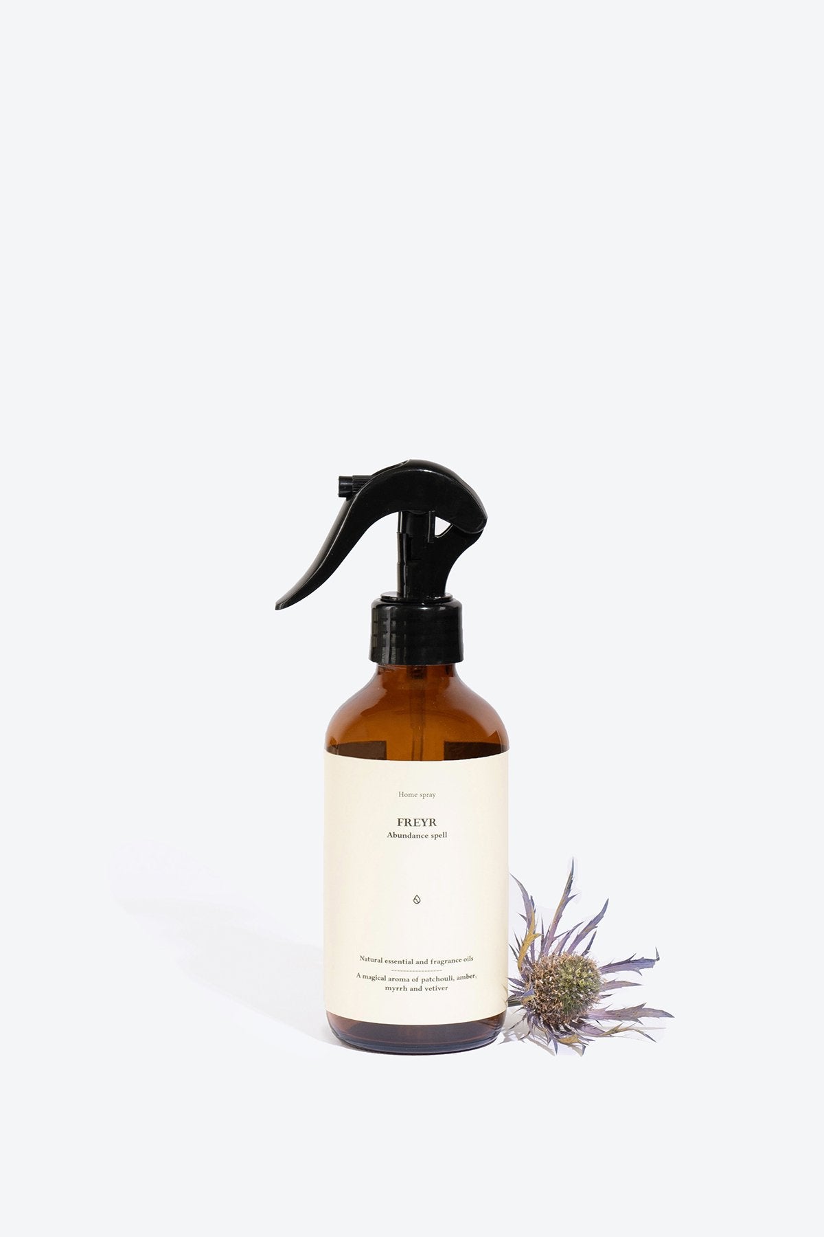 2. Smells Like Spells Perfumed Home Spray FREYR, 200 ml bottle with flower accent in studio