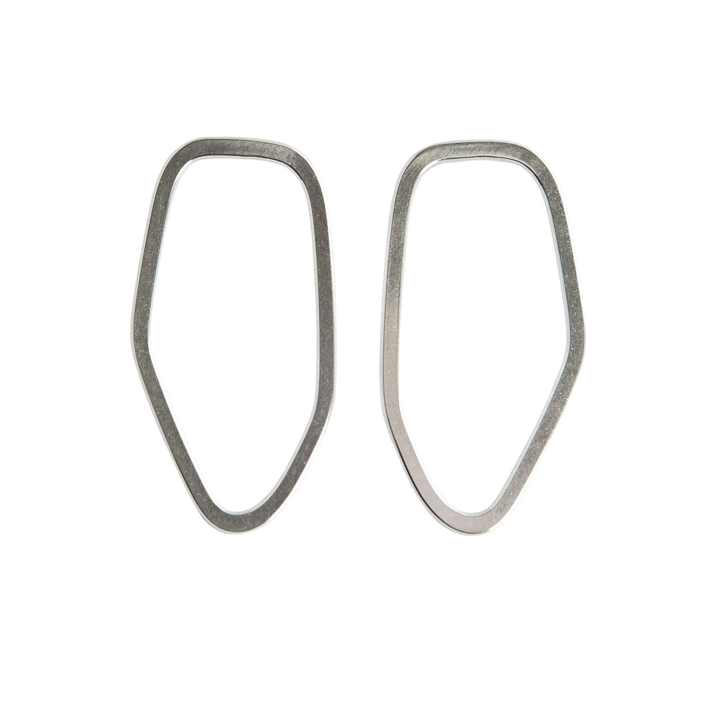 3. Medium Lisa Kroeber Jewellery Frames Silver Earrings in polished sterling silver