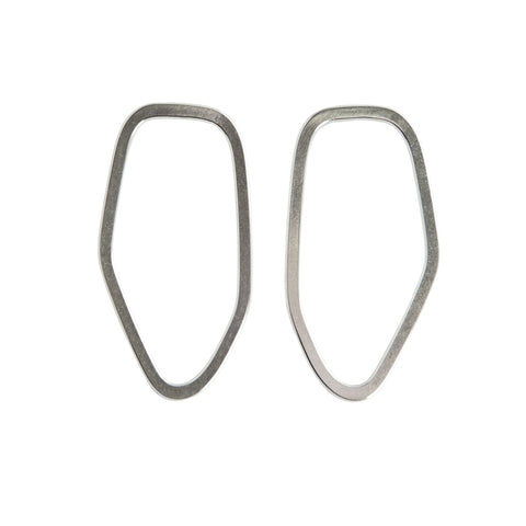 3. Medium Lisa Kroeber Jewellery Frames Silver Earrings in polished sterling silver