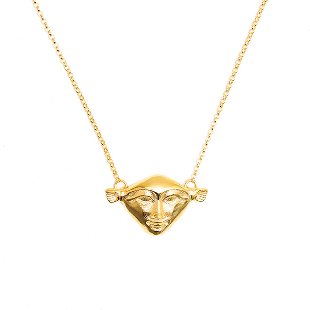 2. Studio image of Hathor Harmony Choker in gold by New Vintage by Kriss, featuring gold-covered silver pendant