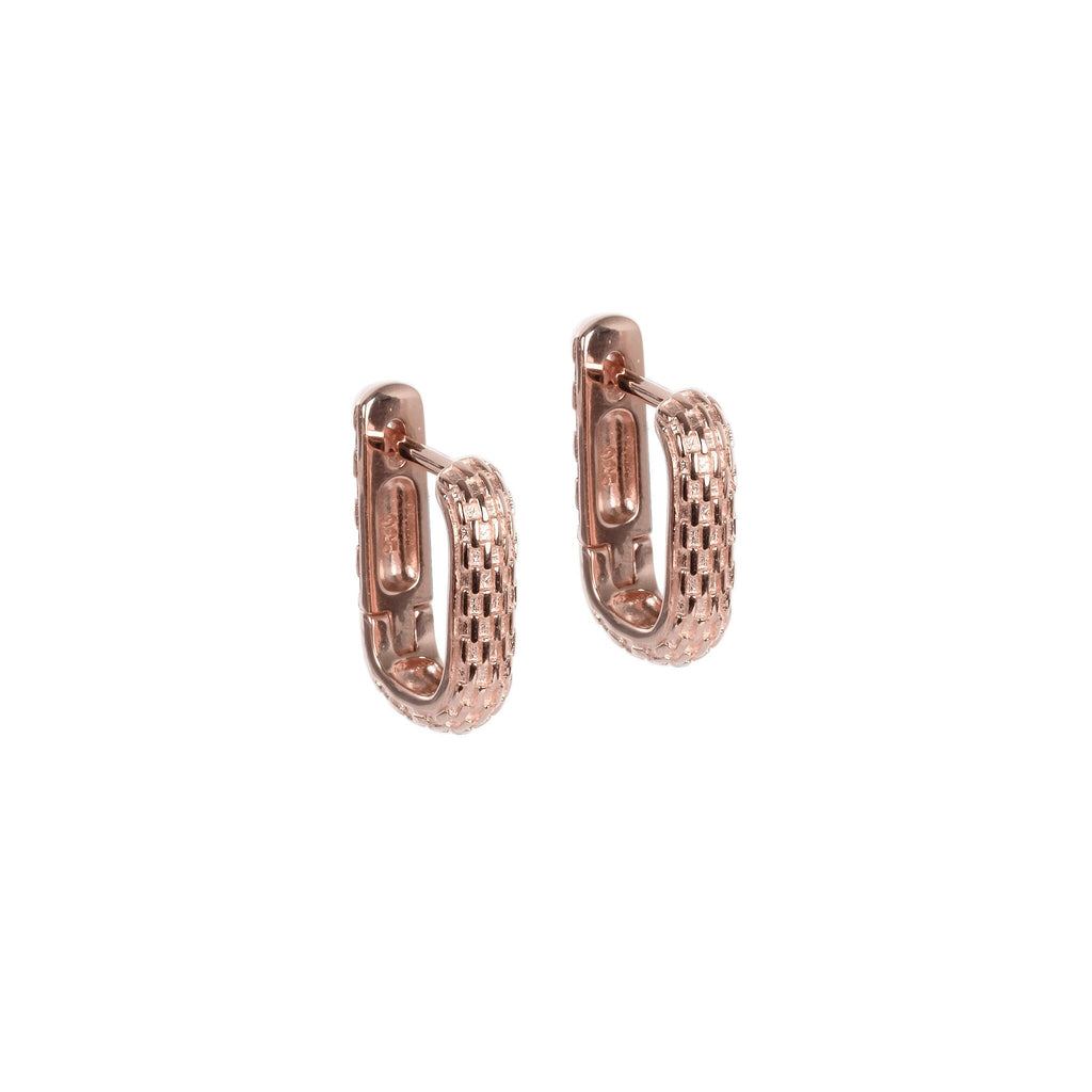 6. MyaMoon Honey Bee Hoopy Earrings in rose gold, front view, studio shot