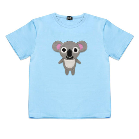 5. Kids blue koala t-shirt by HILP, displaying an adorable koala graphic, ideal for active play