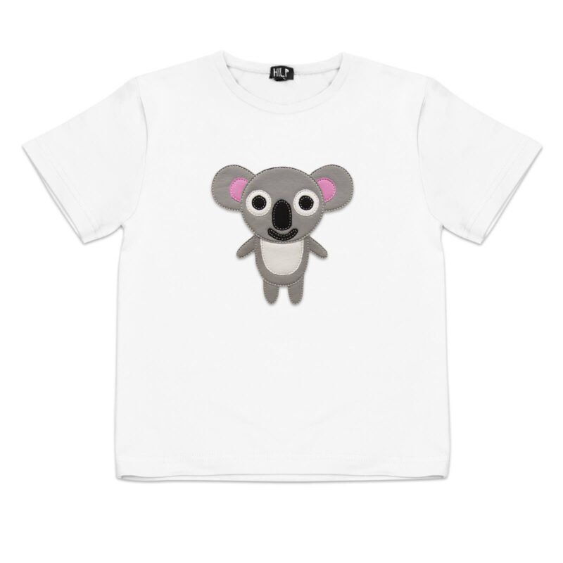 1. Kids white koala t-shirt by HILP, featuring a cute koala graphic, made from soft cotton blend