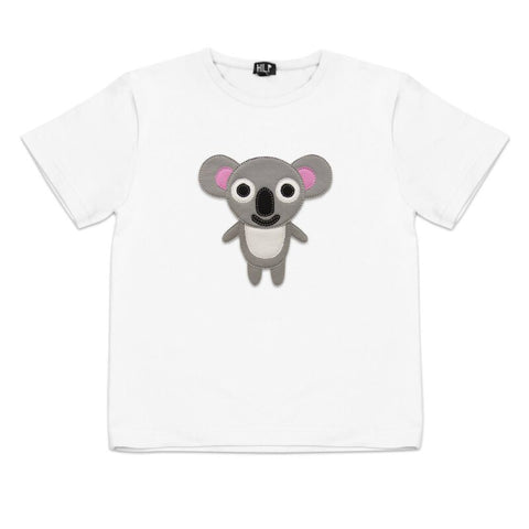 1. Kids white koala t-shirt by HILP, featuring a cute koala graphic, made from soft cotton blend