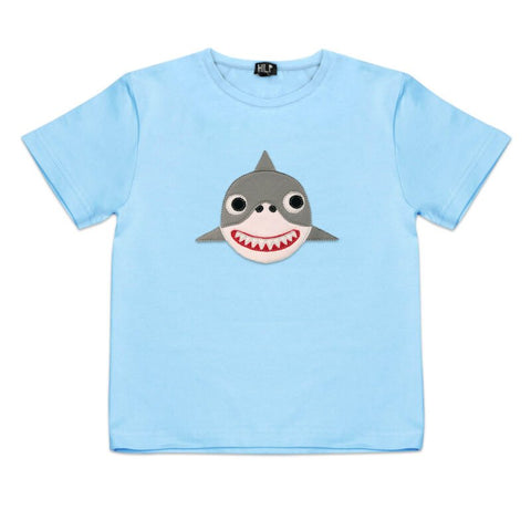5. Kids light blue shark t-shirt by HILP featuring charming shark design, studio view