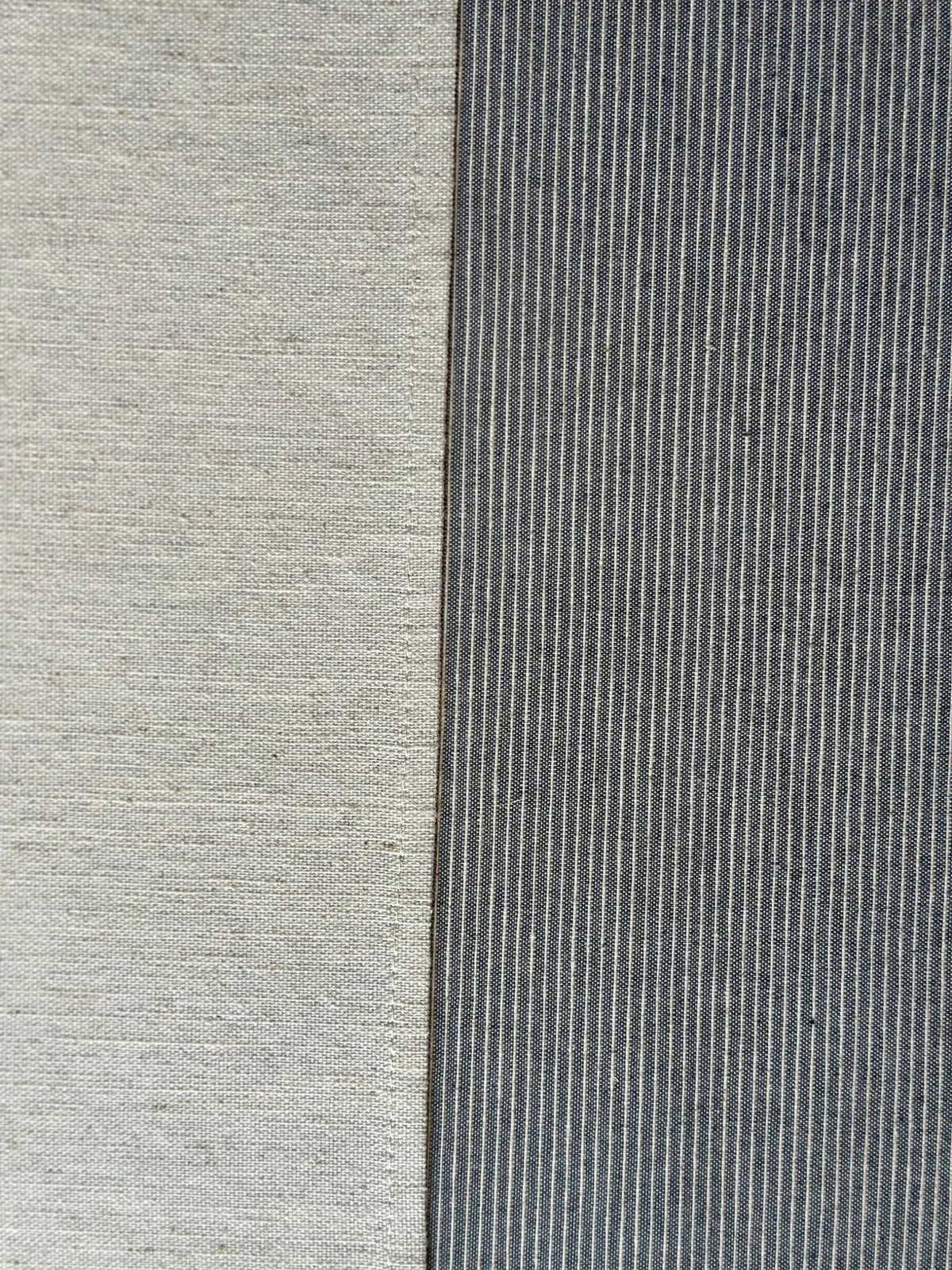 3. Detailed view of Hortensias Home Nord 3 tablecloth fabric and striped pattern, emphasizing material blend