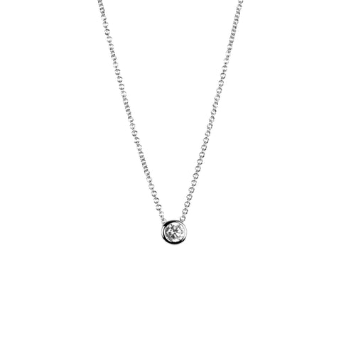 2. MyaMoon Illumi Choker in silver with zircon detail, studio shot highlighting delicate chain and pendant