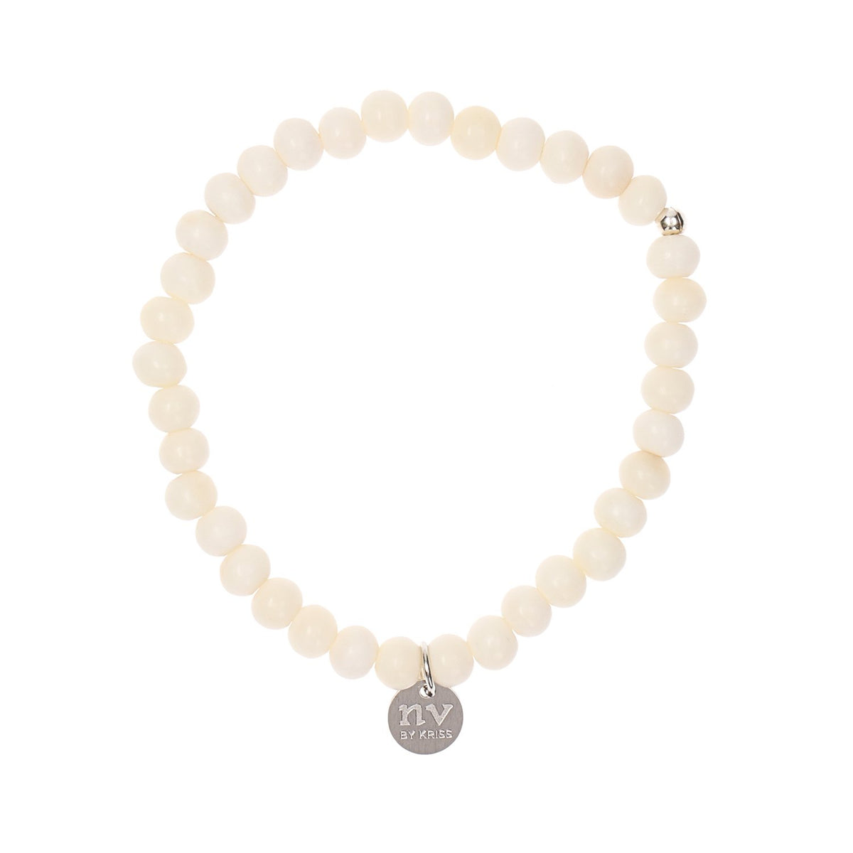 1. Men's Yak bone bracelet by New Vintage by Kriss, featuring distinctive Yak bone beads and a subtle silver detail, shown in a studio setting