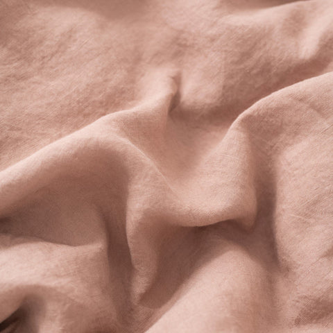 3. Close-up of cafe creme linen fabric showing soft texture and natural folds