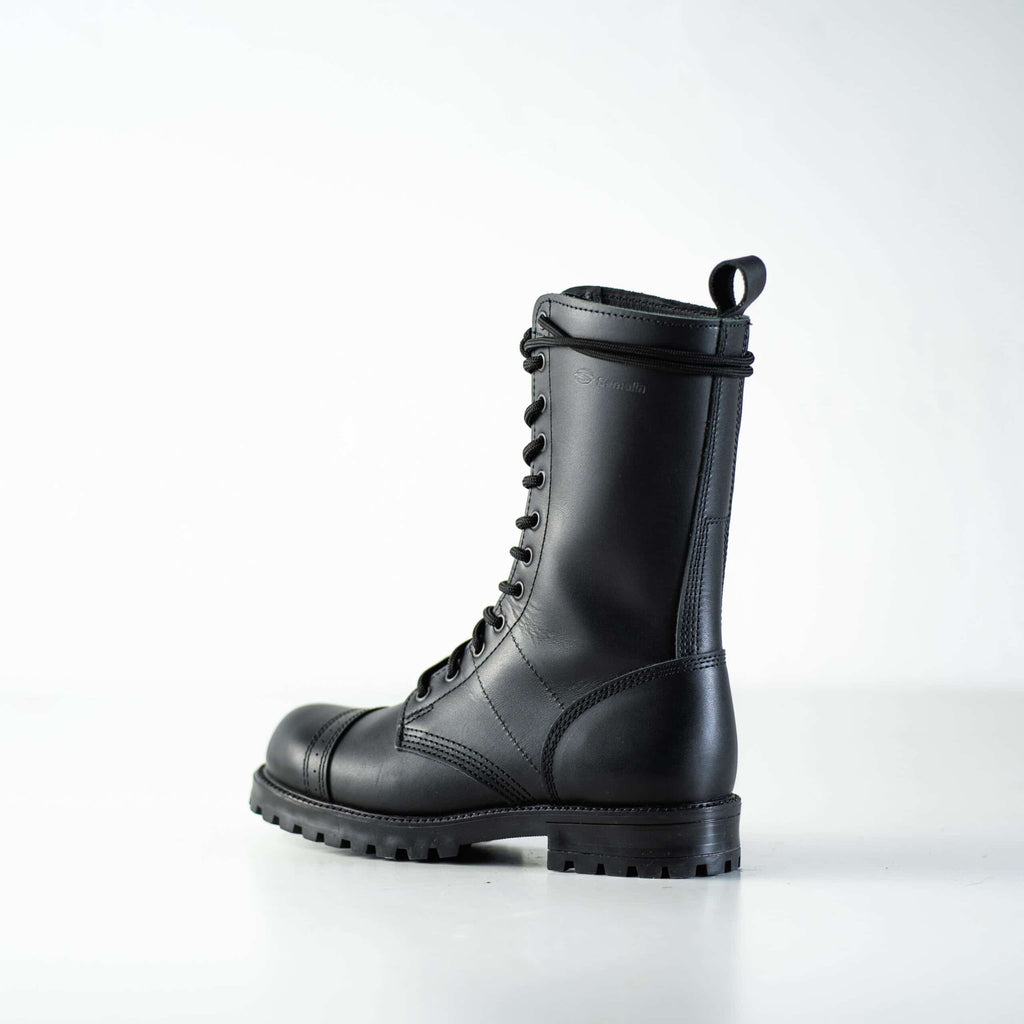 4. Samelin 516 High Aviator Boots in black, shown from the back in studio setting
