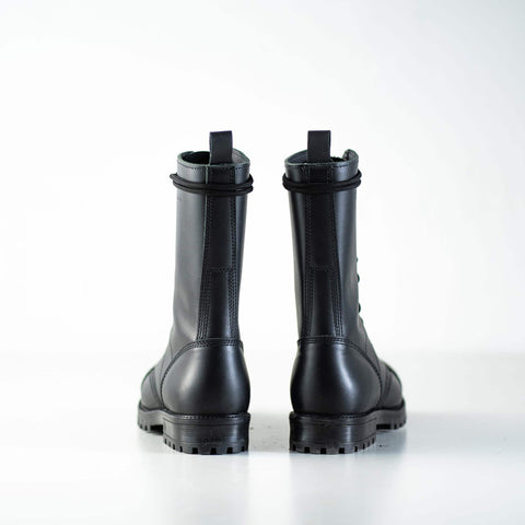 5. Rear view of Samelin 516 High Aviator Boots in black, emphasizing durable design