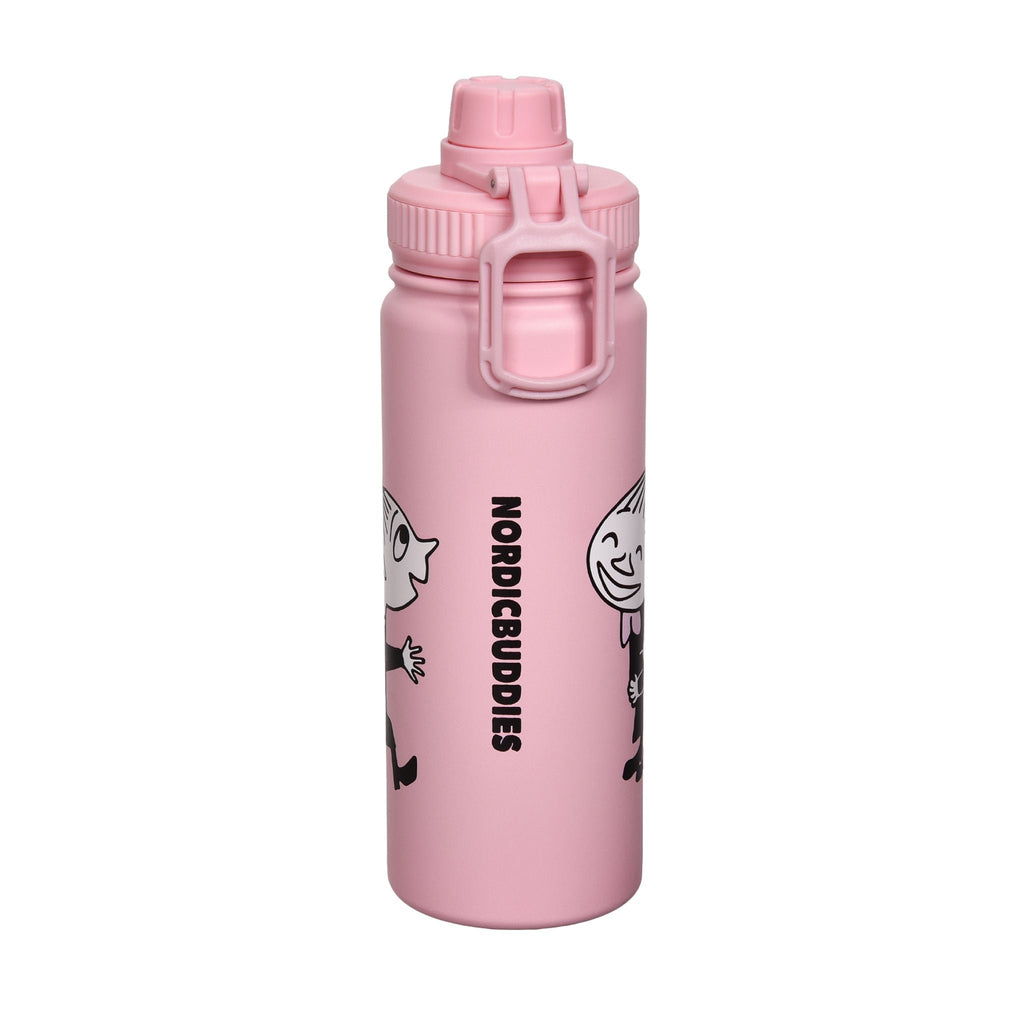 4. Little My Thermal Everyday Bottle by Moomin in pink, showing NordicBuddies branding, studio shot