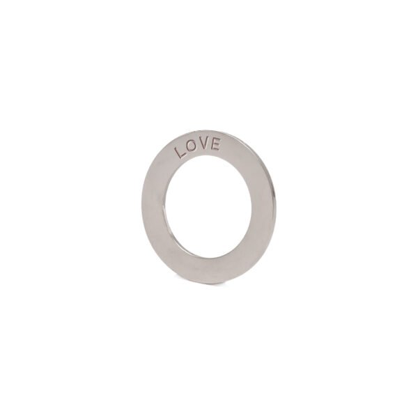 6. Gold LOVE ring for Olla silk ribbon bracelet, studio shot