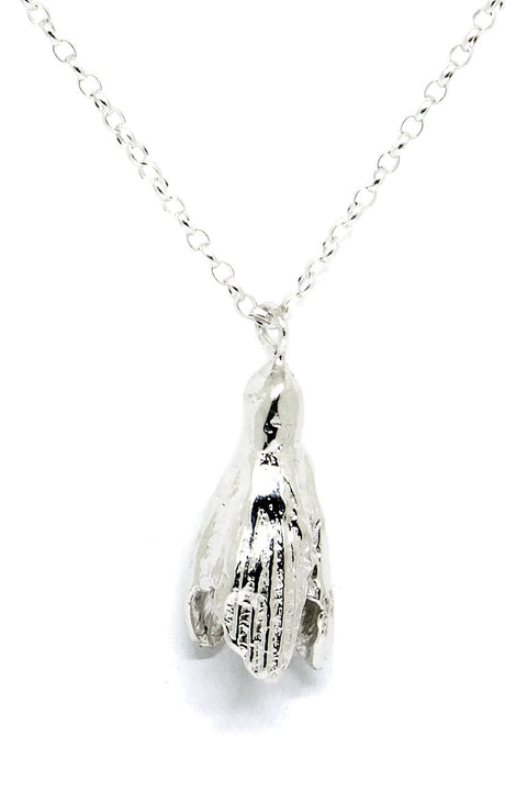 3. Front view of Agnes Veski Jewellery SPRING Snowdrop necklace, featuring silver 925 handcrafted floral design
