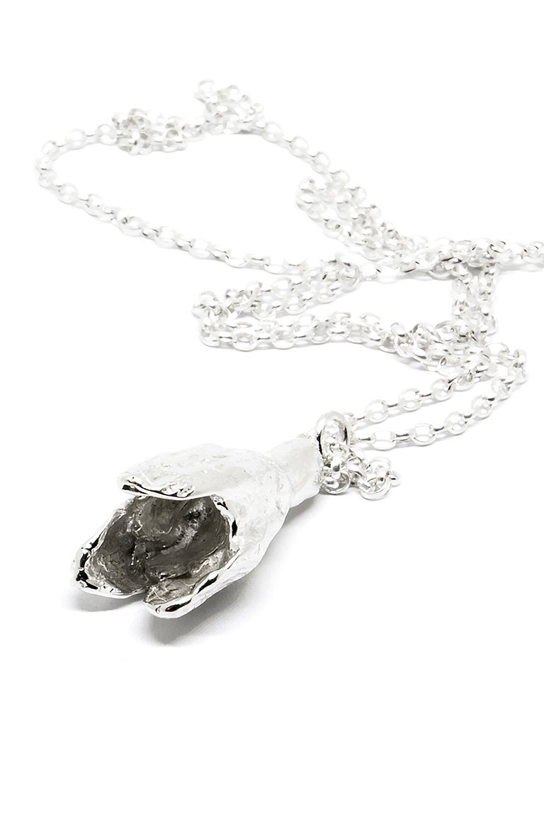 1. Agnes Veski Jewellery SPRING Snowdrop necklace in silver 925, showcasing handcrafted floral pendant on chain