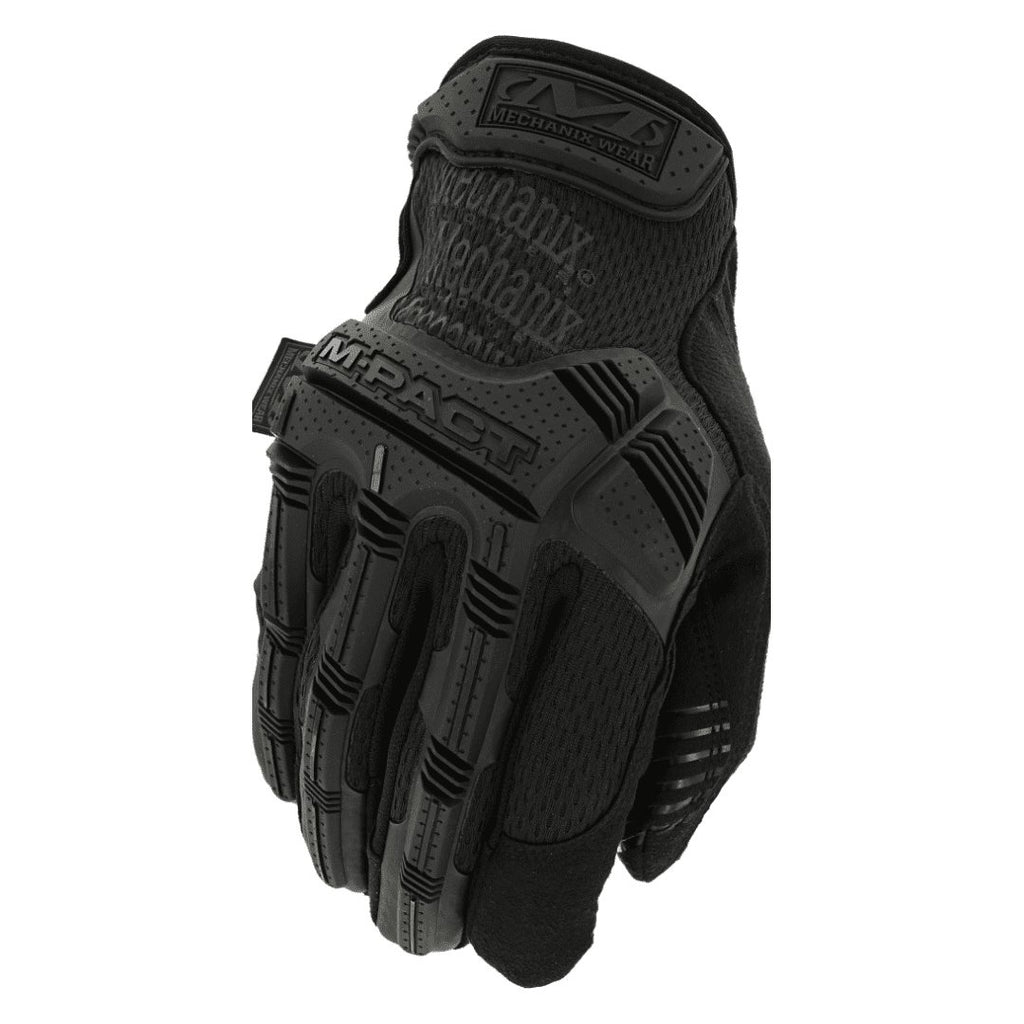 2. Black Mechanix M-Pact tactical glove with TPR protection and breathable material, shown from back