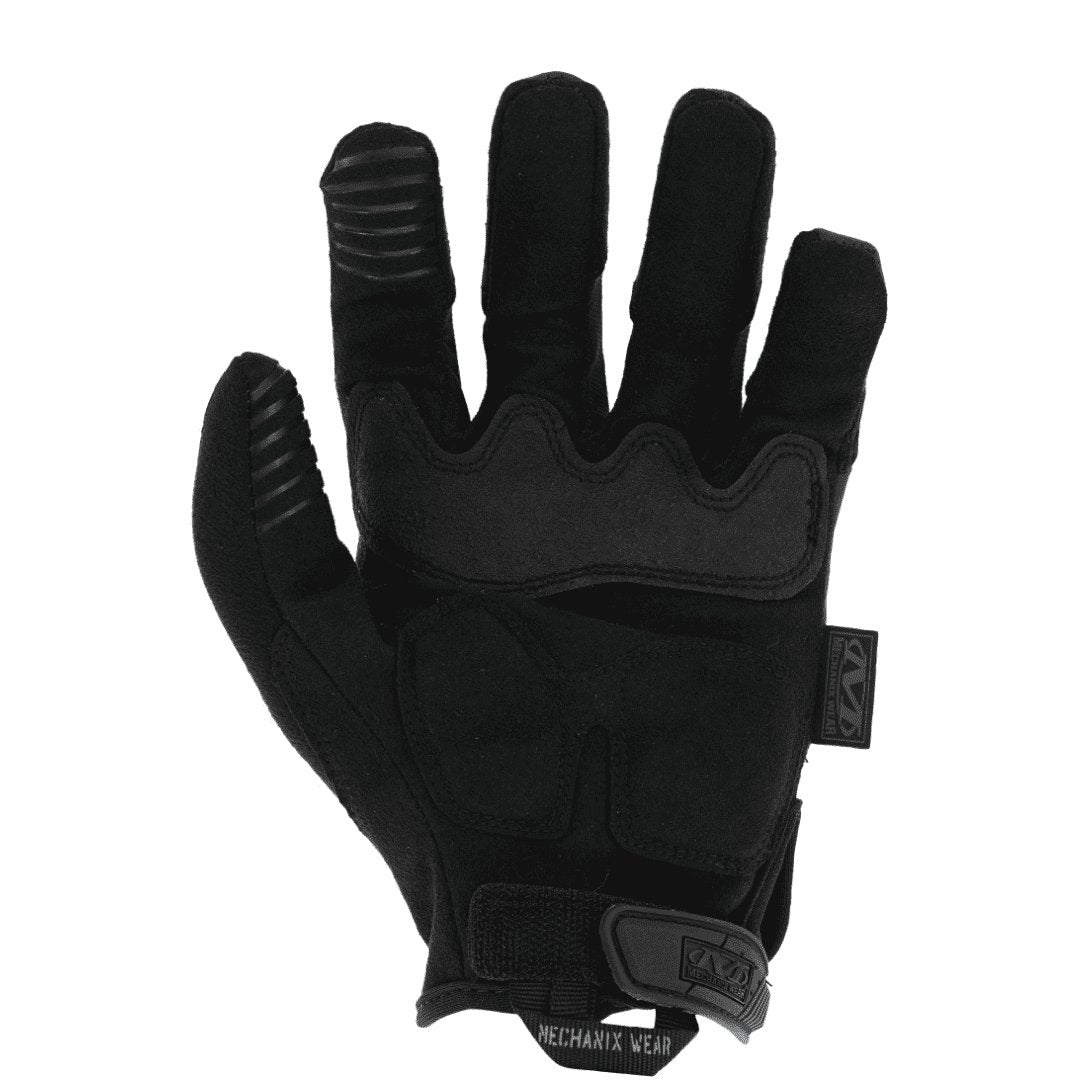 3. Palm view of black Mechanix M-Pact glove with synthetic leather and 3D padding