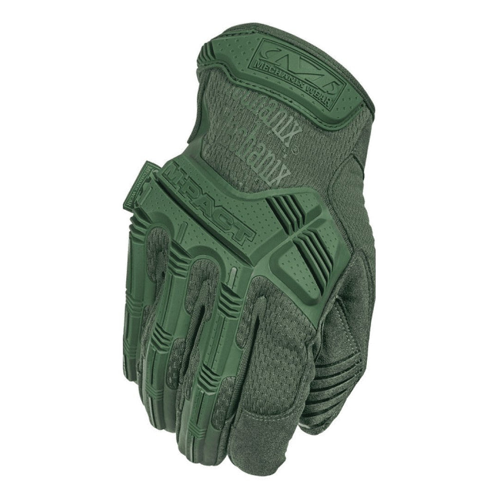 2. Military green Mechanix M-Pact tactical glove with TPR protection and breathable material, shown from back