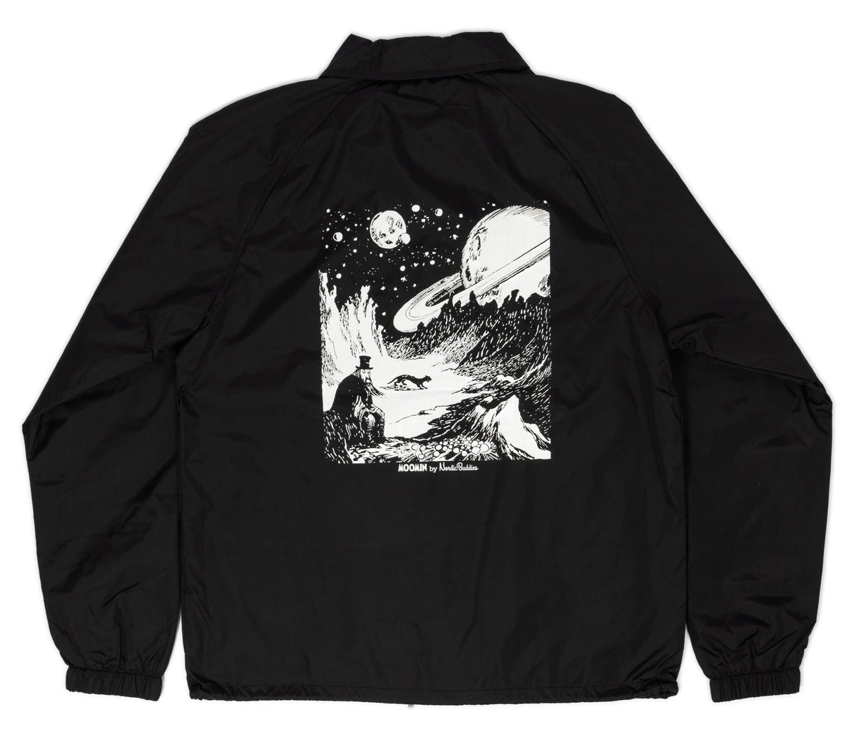 3. Unisex black Coach Jacket The Hobgoblin by Moomin with Tove Jansson artwork on back