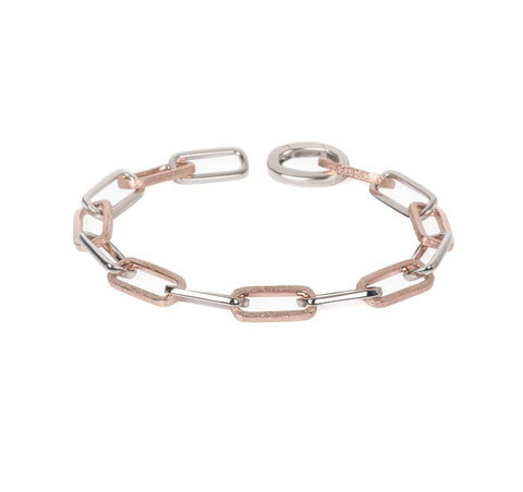 1. Women's Metropolitan Rebel Bracelet by MyaMoon in 925 Silver, featuring a unique chain link design with a convenient clasp, shown in a studio setting