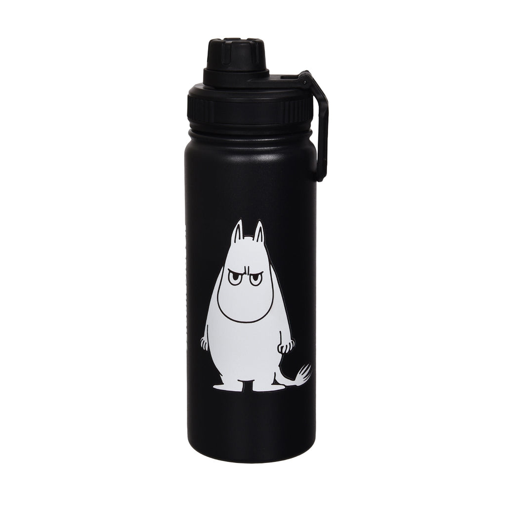 8. Moomintroll Thermal Everyday Bottle in black, featuring Moomin character, studio shot