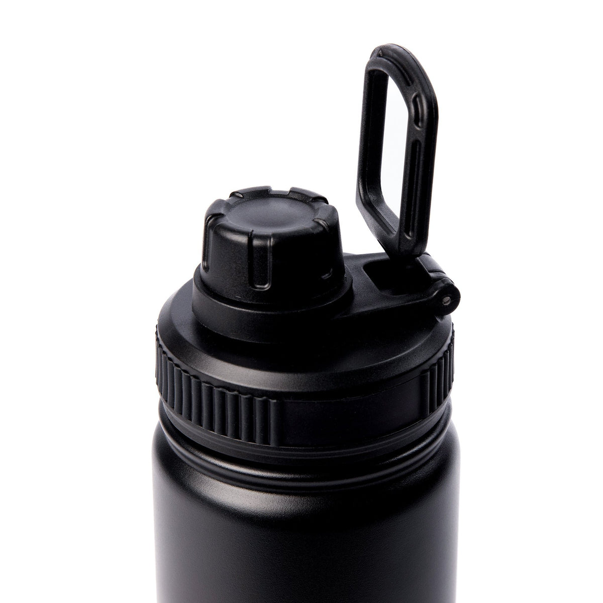 5. Close-up of Moomintroll Thermal Everyday Bottle's plastic screw cap and handle