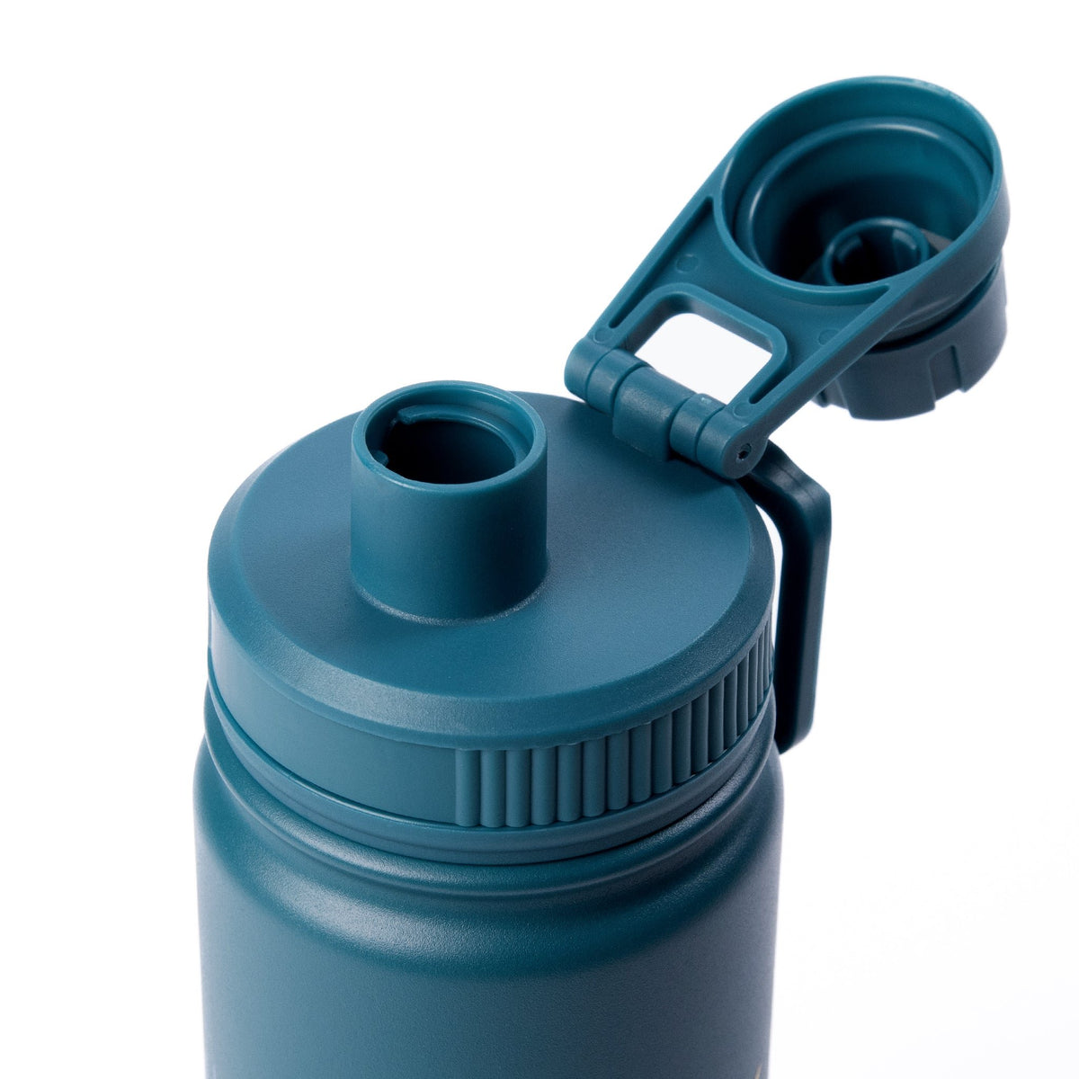 6. Close-up of Moomin Adventure Bottle's open lid, showing drinking spout and handle