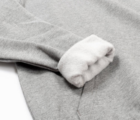 3. Close-up of soft inner lining of grey Moomin by NordicBuddies hoodie sleeve