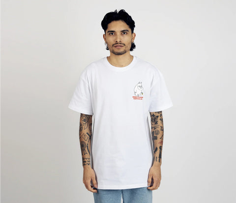 3. Men's Moomintroll's Flower T-Shirt by NordicBuddies, front view with Moomin character graphic, shown in studio