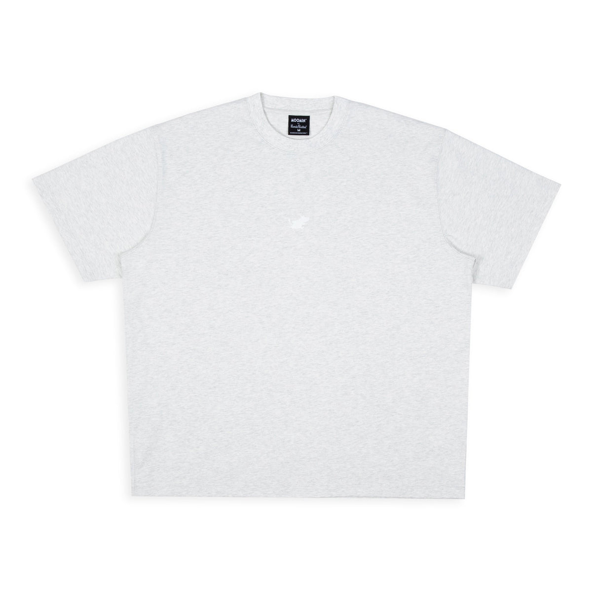 6. Studio shot of Moomin Classics heavy T-shirt in melange grey highlighting front design