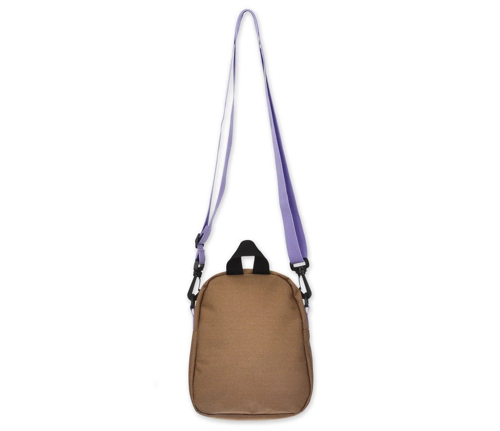 2. Back view of Moomin by NordicBuddies Moomintroll Adventure Cross Body Bag in brown with lilac strap