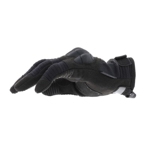 5. Side view of black Mechanix M-Pact 3 glove showing ergonomic design and finger curvature