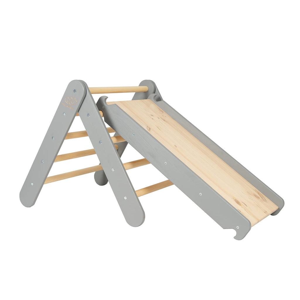 Ladder Rung Slide 🧸 Ladder with a Slide-Climbing Wall - Grey | Montessori Playset ...