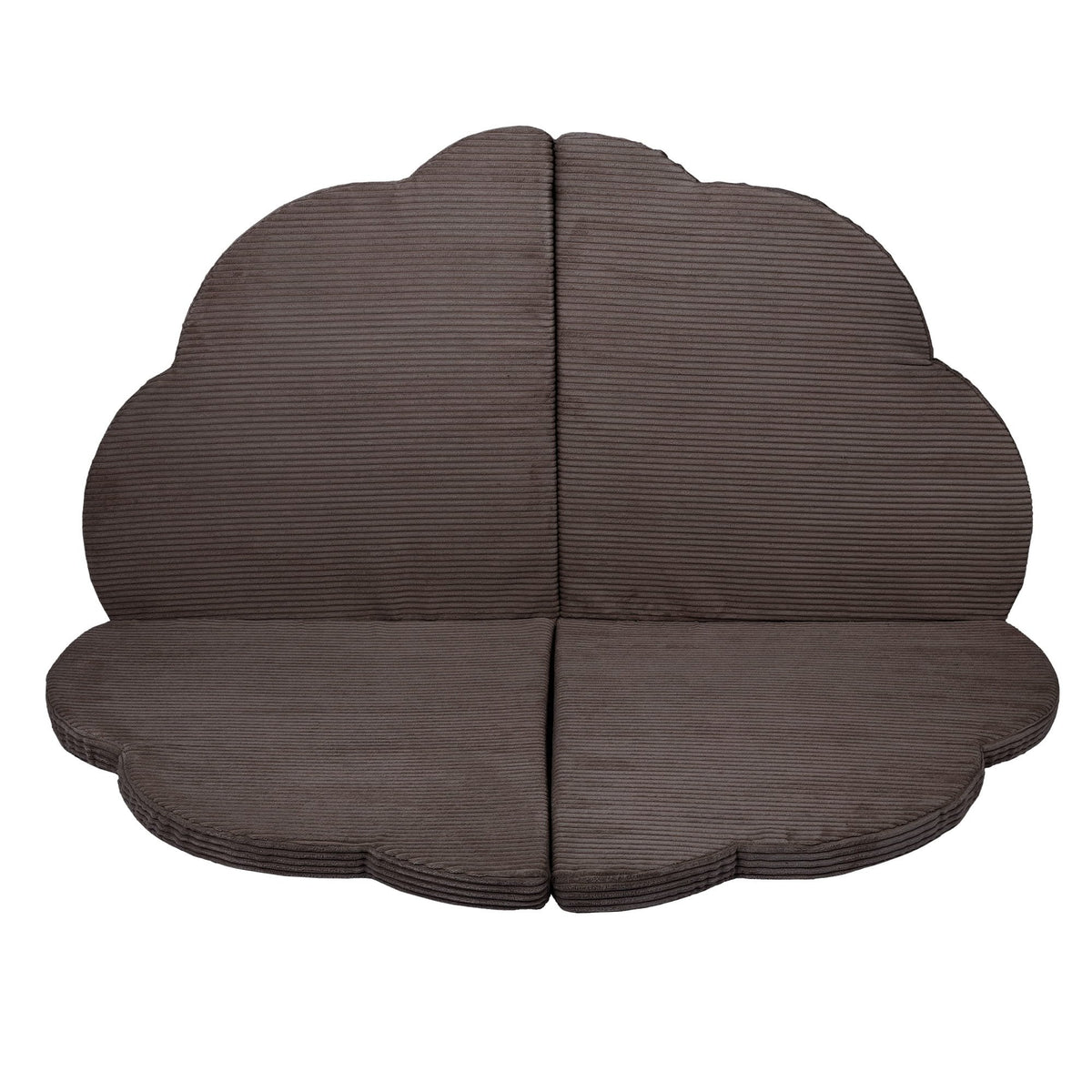1. Brown cloud-shaped play mat for kids by MeowBaby shown in a studio setting with a ribbed texture