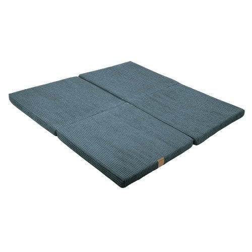 1. Turquoise square play mat for kids by MeowBaby, shown unfolded with ribbed texture on a white background