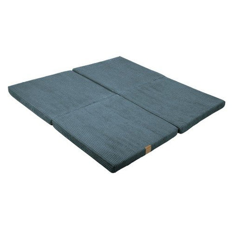 1. Turquoise square play mat for kids by MeowBaby, shown unfolded with ribbed texture on a white background