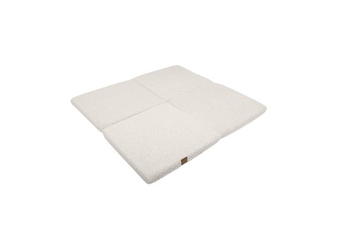 1. Cream square play mat for kids by MeowBaby shown flat on black background