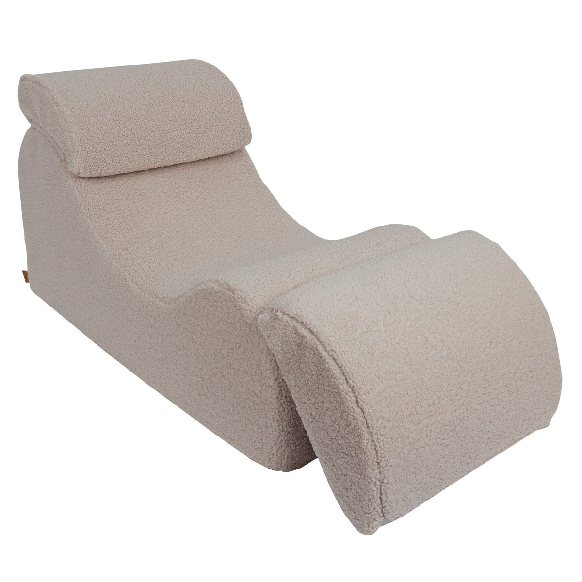 2. Light grey Wave Lounger with extended footrest, featuring ergonomic design and soft texture