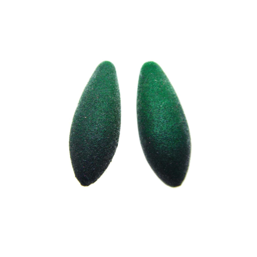 2. Pair of green Mini Avocados earrings by Tanel Veenre with unique velvety coating on clean white background