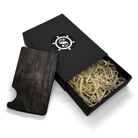 5. Seif Design Must Süsi card holder with eco-friendly packaging box, featuring natural slate stone and straw filling