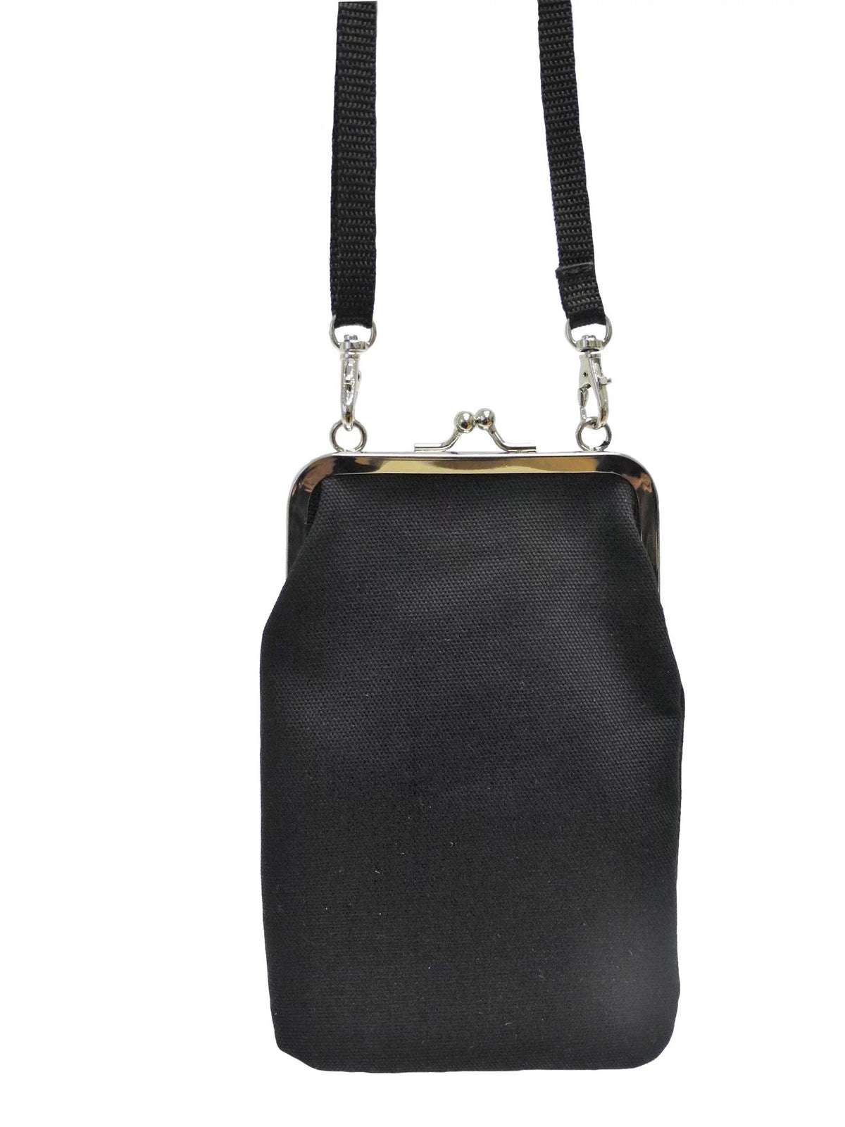 6. Nabo Phone Bag K556 in solid black fabric, adjustable strap, studio shot