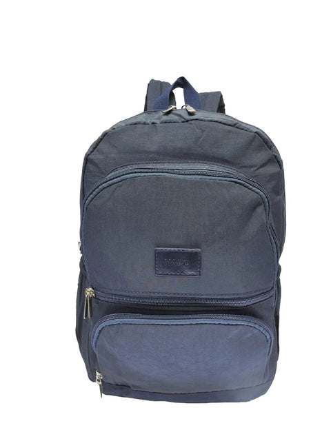 3. Nabo Backpack NK 1977 in blue, highlighting multiple zip pockets and sleek design, studio view