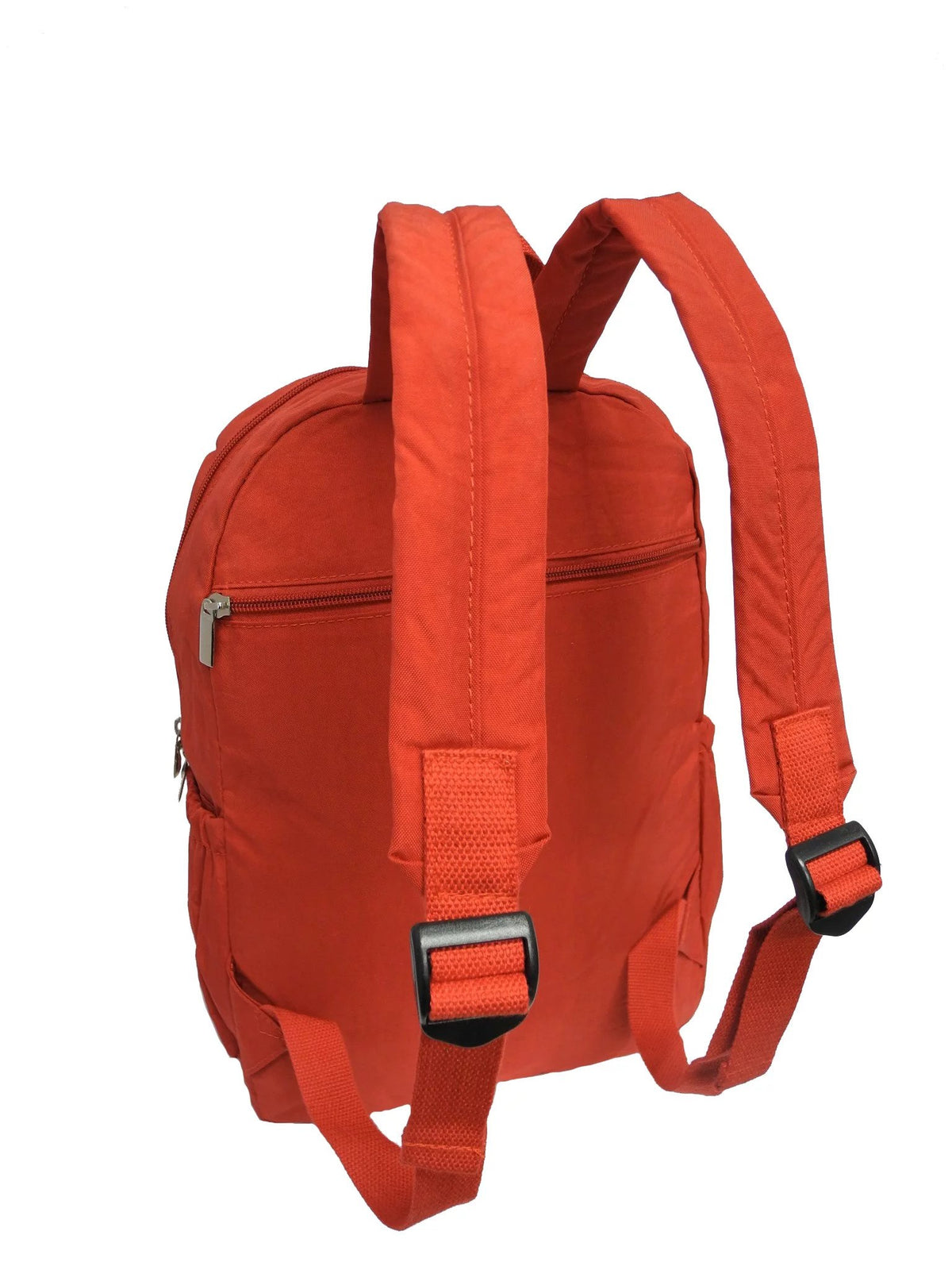 6. Back view of Nabo Backpack NK 1977 in red, highlighting adjustable straps and back zip pocket