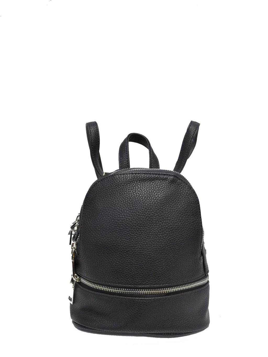 2. Nabo Small Backpack NK 2197 in black, angled front view highlighting zip compartments and sleek design